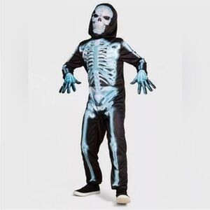 NWT Hyde & EEK Kid’s X-Ray Skeleton Halloween Costume Jumpsuit with Accessories